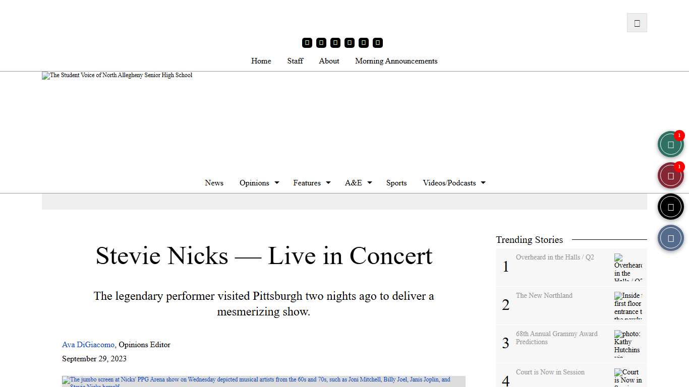 Stevie Nicks — Live in Concert – The Uproar